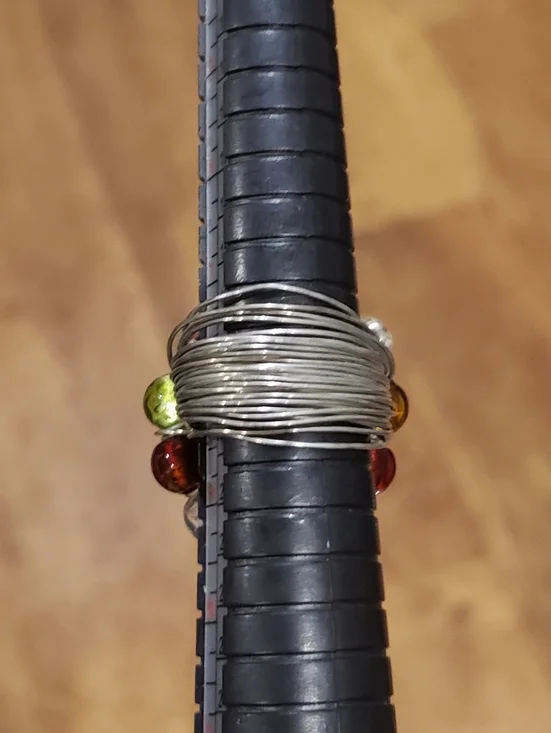 Multicolor Glass Cluster Statement Ring - Picture 4 of 7